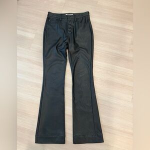 KanCan (VICI) Faux Leather Flared Button Fly Black Flared Pants